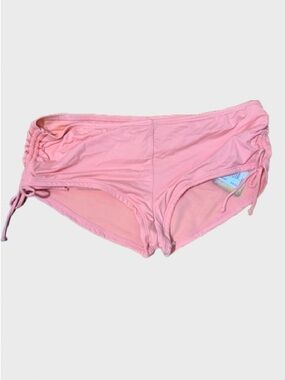 ALOHA Collection Pink Ruched Side Bikini Bottoms
